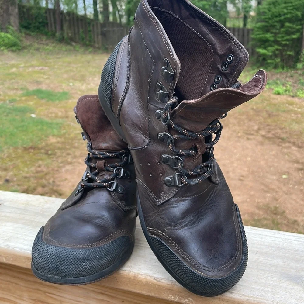 Sorel Men's Ankeny Mid Hiker Leather Boots in Tobacco/Black Size 9